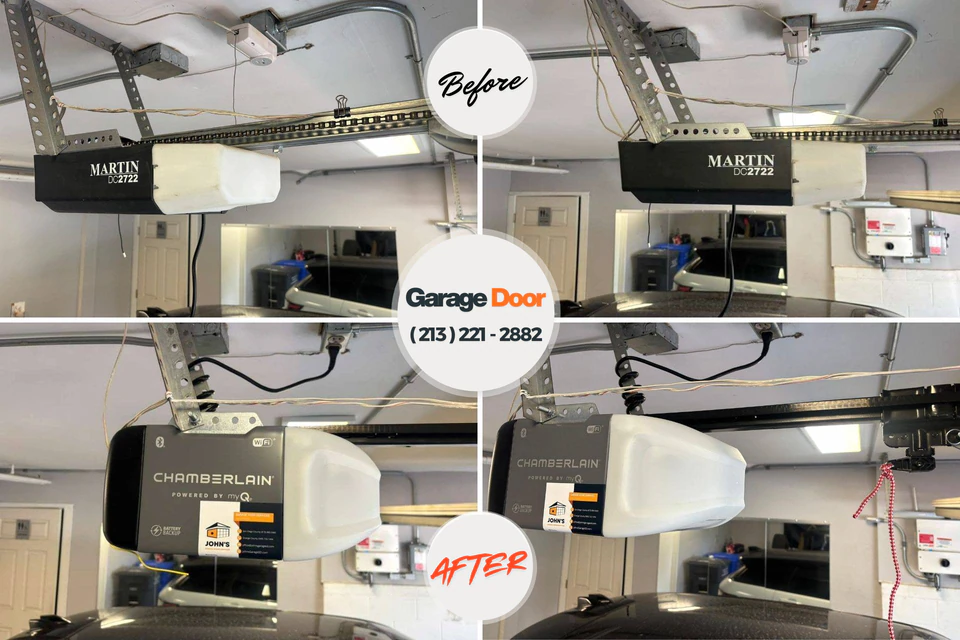 Before and after: garage door repair Martin Lake, MN